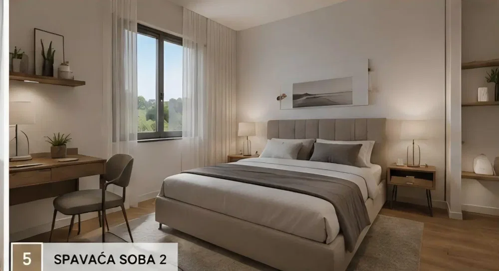 Schlafzimmer; tageslicht, holzboden, moderner stil