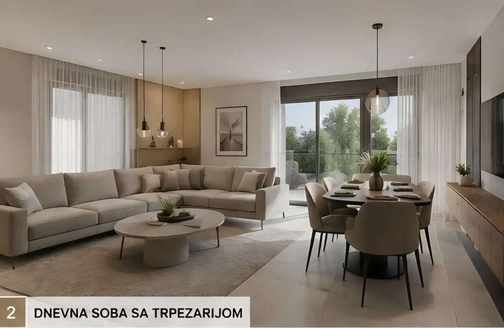 Wohnzimmer; tageslicht, moderner stil, holzboden