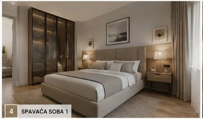 Schlafzimmer; holzboden, tageslicht, moderner stil