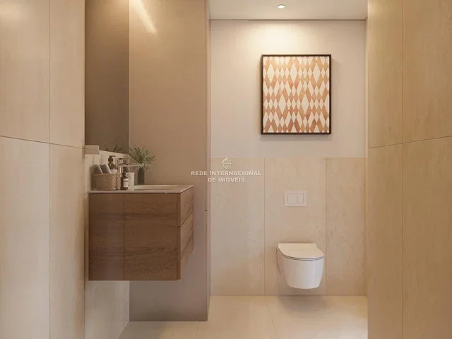 Toilet; tile floor, renovated, natural light