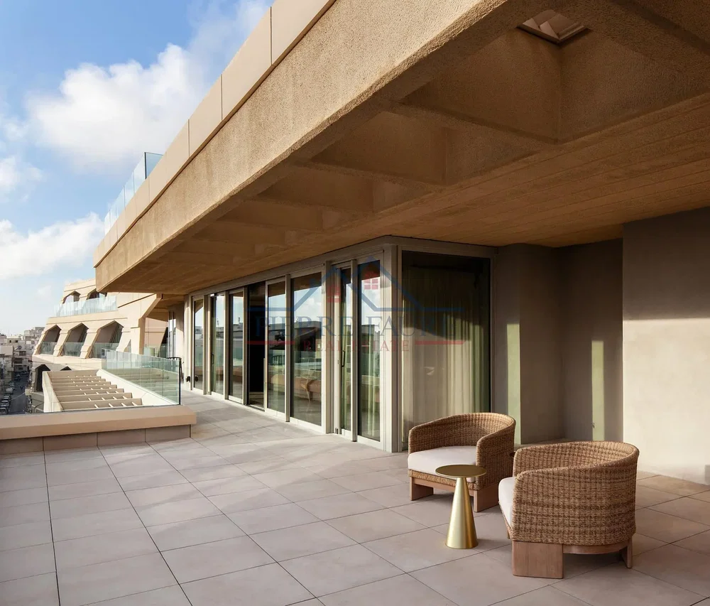 Terrace; tile floor, natural light, view