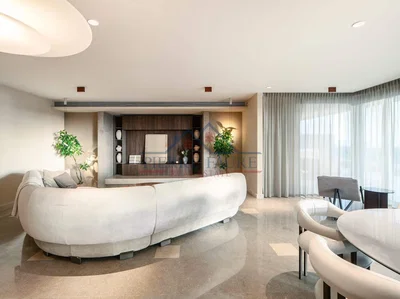 Living room; natural light, tile floor, modern style