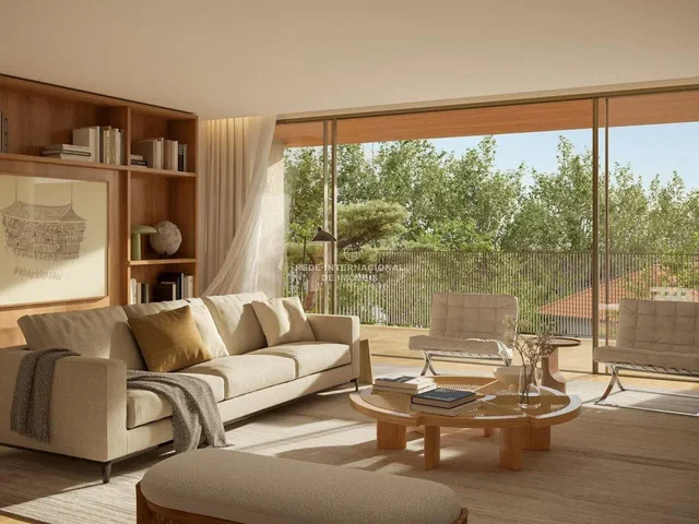 Living room; view, natural light, modern style, wood floor