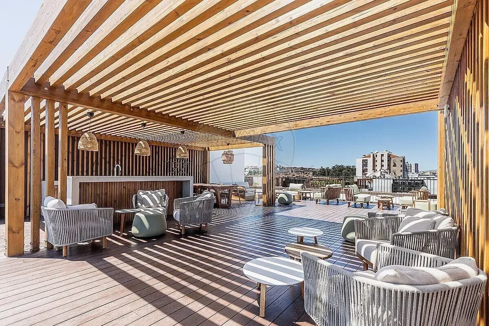 Terrasse; blick, tageslicht, holzboden