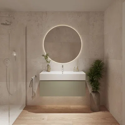 Salle de bain; carrelage, parquet, rénové, lumière naturelle