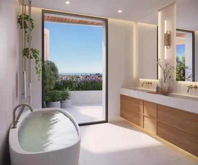 Badezimmer; blick, tageslicht, moderner stil