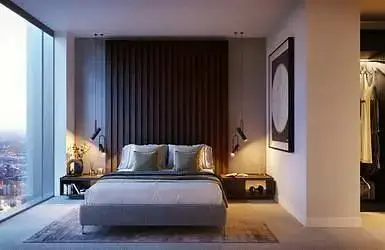 Chambre; lumière naturelle, style moderne