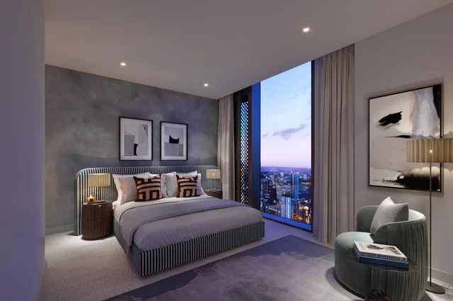 Chambre; vue, lumière naturelle, style moderne