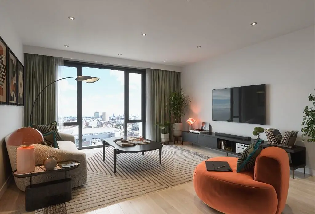 Wohnzimmer; blick, tageslicht, moderner stil