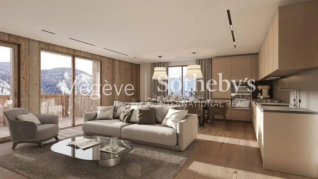Wohnzimmer; blick, küchengeräte, tageslicht, moderner stil, holzboden