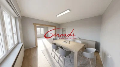 Dining room; wood floor, natural light