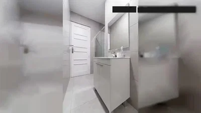 Badkamer; tegelvloer, gerenoveerd, natuurlijk licht