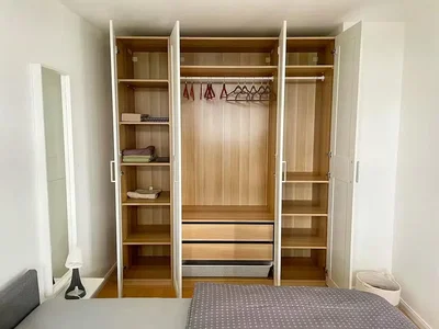 Bedroom; wood floor, natural light
