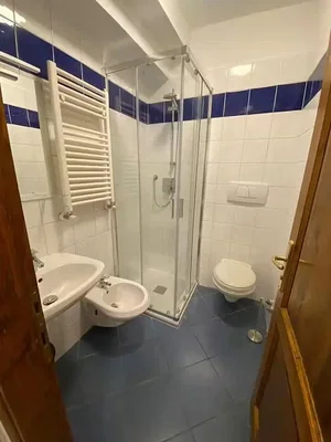 Bagno; pavimento in piastrelle, luce naturale