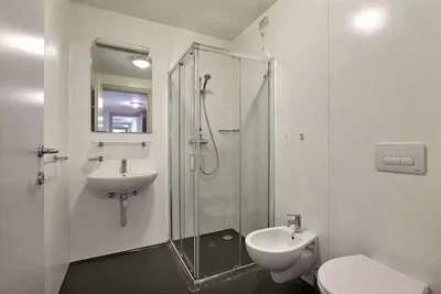 Toilette; fliesenboden, tageslicht