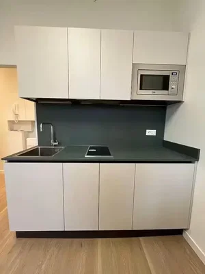 Küche; küchengeräte, holzboden, renoviert, tageslicht