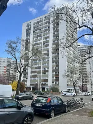 House and surroundings; view