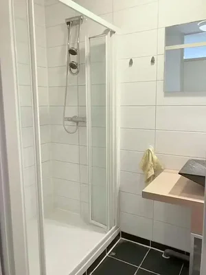Badezimmer; fliesenboden, tageslicht