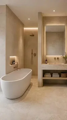 Salle de bain; carrelage, lumière naturelle
