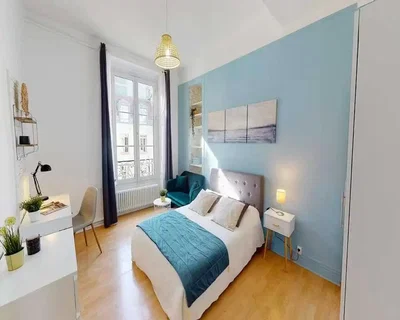 Bedroom; natural light, wood floor