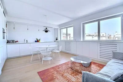 Salón; vista, electrodomésticos, luz natural, estilo moderno, suelo de madera