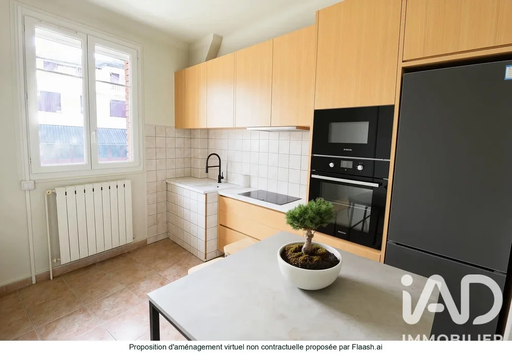 Kitchen; kitchen appliances, tile floor, natural light