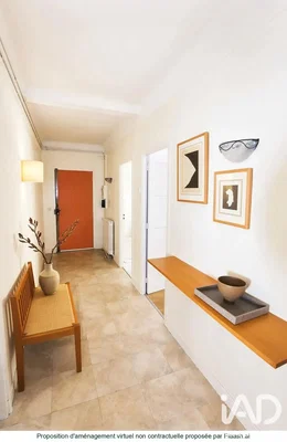 Living room; tile floor, natural light, modern style