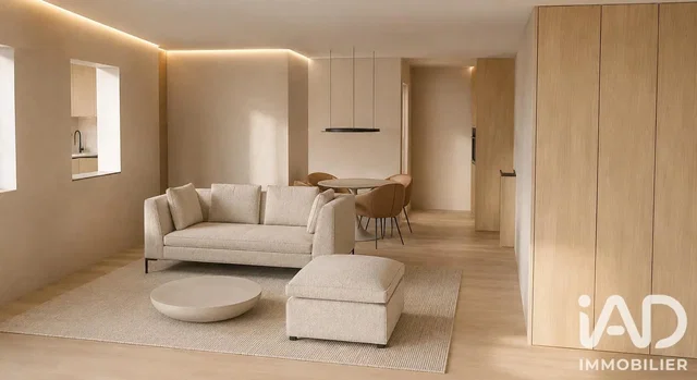 Living room; modern style, wood floor, natural light