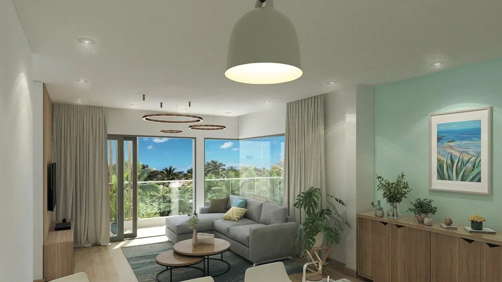Wohnzimmer; blick, tageslicht, moderner stil, holzboden