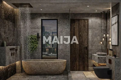 Baño; luz natural, suelo de baldosas, renovado, estilo moderno