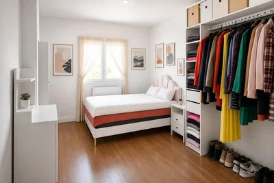 Chambre; lumière naturelle, parquet