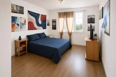Chambre; parquet, lumière naturelle, style moderne