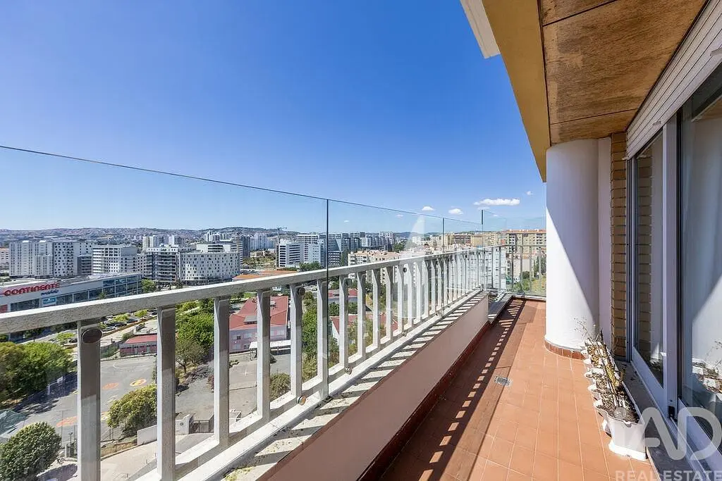 Balkon; uitzicht, tegelvloer