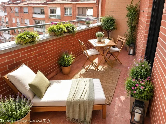 Terrace; natural light, rustic style