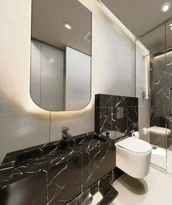 Toilet; tile floor, renovated, natural light