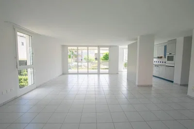 Living room; tile floor, natural light, view