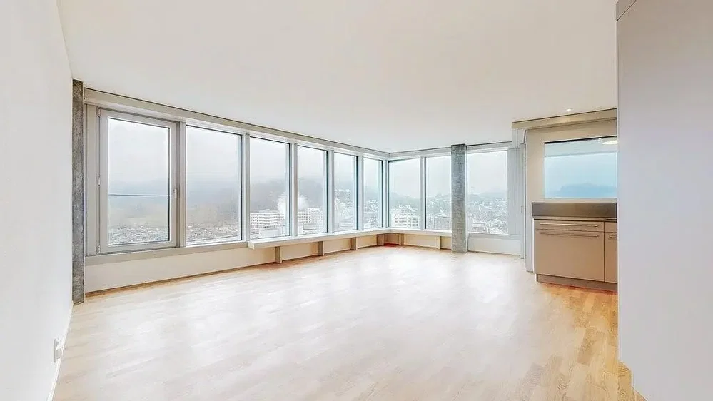 Living room; view, natural light, wood floor