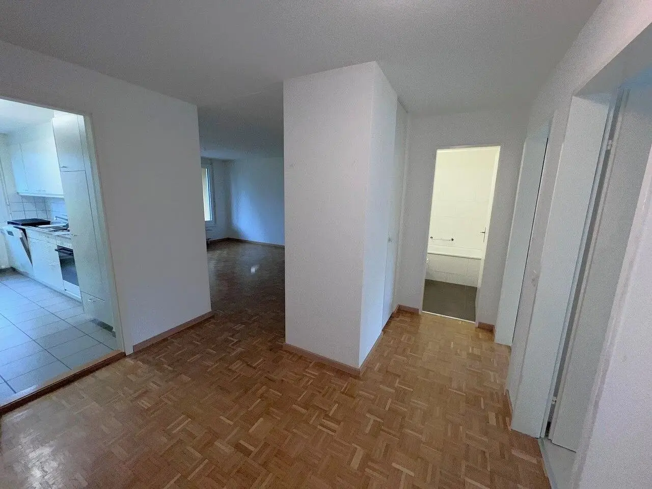 Living room; tile floor, wood floor, natural light