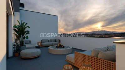 Terrasse; blick, tageslicht, moderner stil
