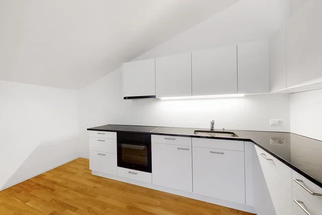 Kitchen; wood floor, natural light, renovated
