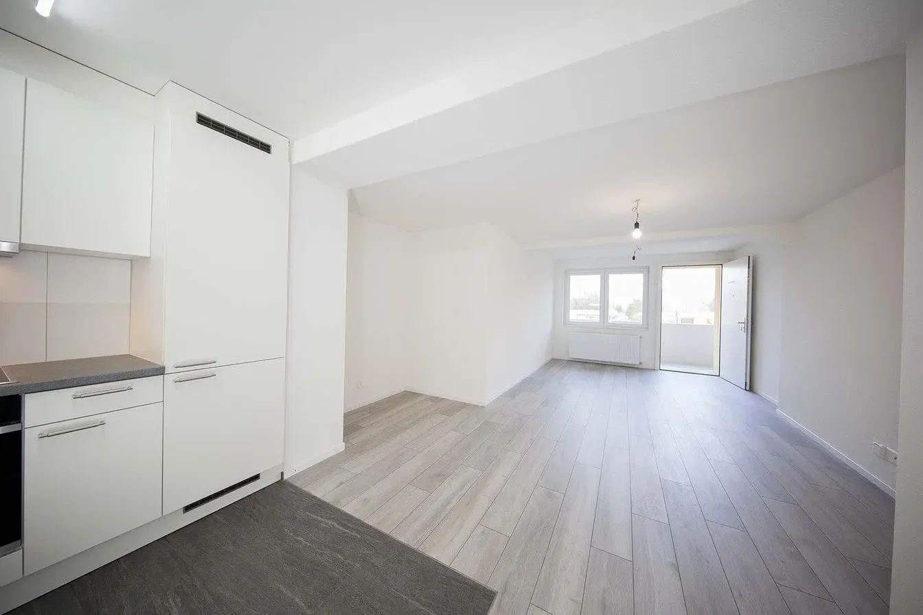 Kitchen; wood floor, natural light, renovated