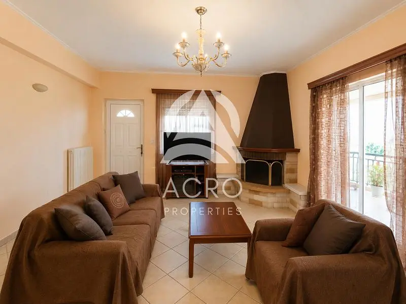Living room; fireplace, wood floor