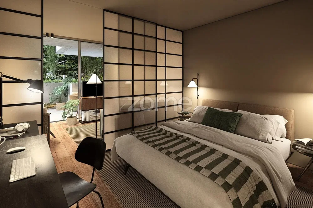 Chambre; lumière naturelle, style moderne