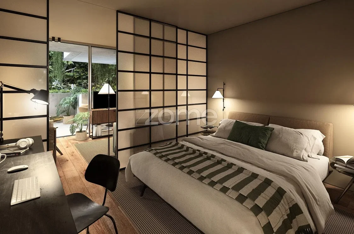 Chambre; lumière naturelle, style moderne