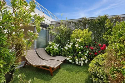 Terraço; luz natural, vigas de madeira
