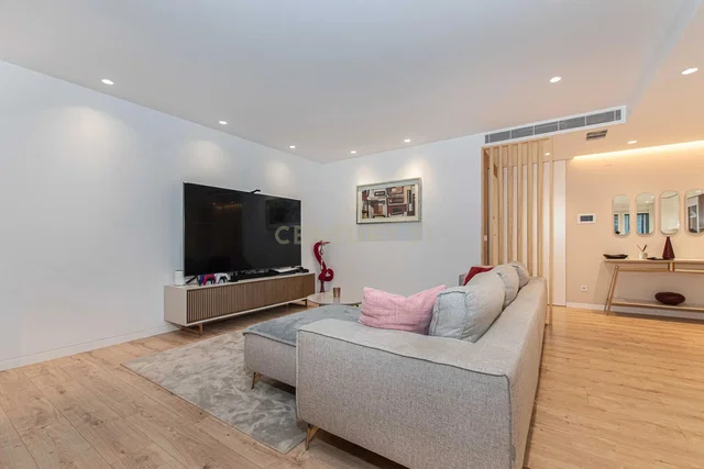Living room; wood floor, natural light, modern style