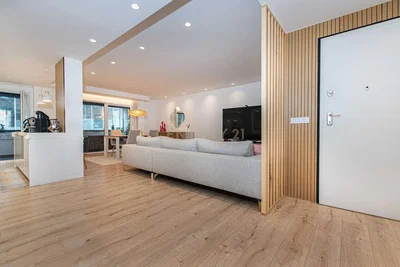 Living room; wood floor, natural light