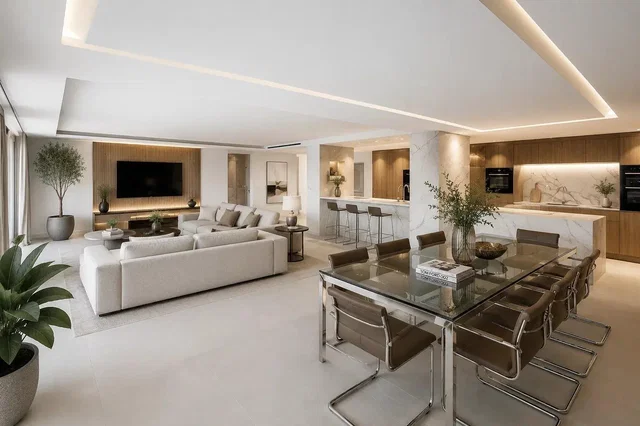 Living room; natural light, modern style, wood floor