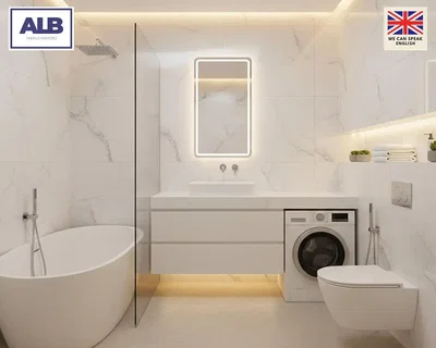 Banyo; fayans zemin, tadilatlı, doğal ışık