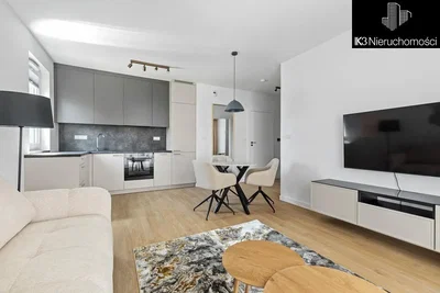 Obývací pokoj; přirozené světlo, moderní styl, dřevěná podlaha, kuchyňské spotřebiče